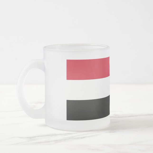 Caneca De Café Vidro Jateado Sinalizador do Iêmen (Esquerda)