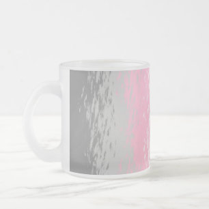 Caneca De Café Vidro Jateado Sinalizador do Orgulho Demigirl abstrato