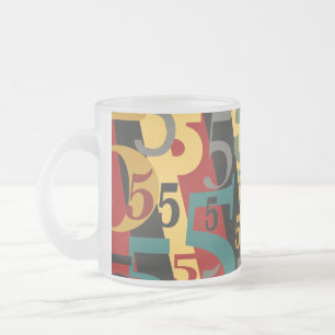 Caneca De Café Vidro Jateado Sinfonia # 5 quintos ou Fiftieth aniversários