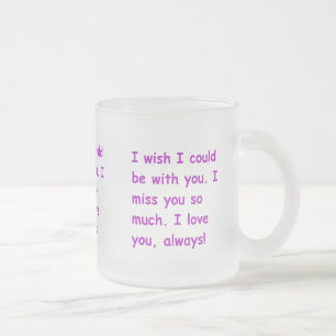 Caneca De Café Vidro Jateado Sinto tanto a sua falta de amor que sempre desejar