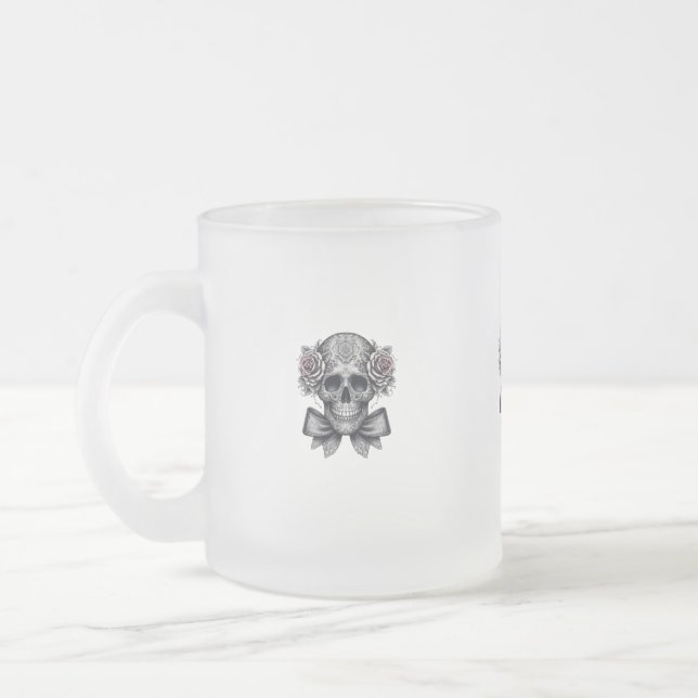 Caneca De Café Vidro Jateado skull glass  (Esquerda)