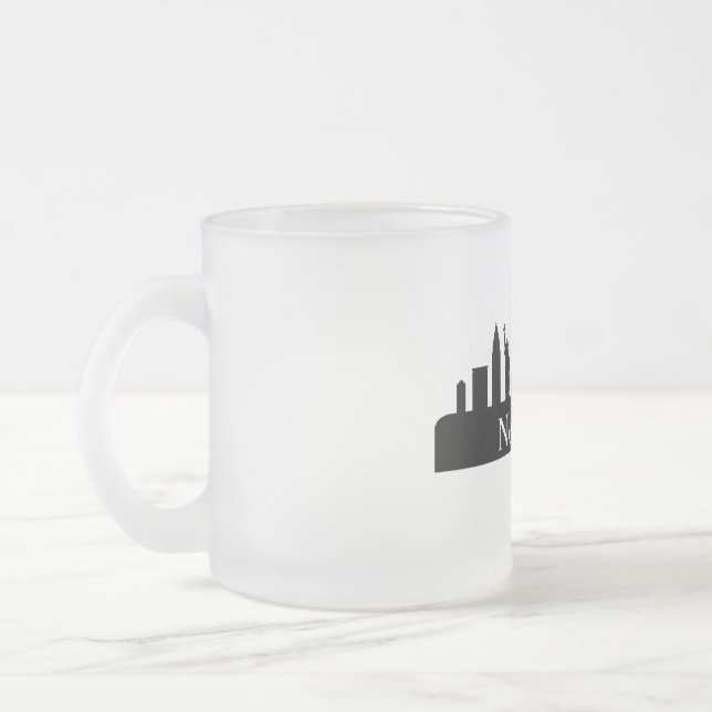 Caneca De Café Vidro Jateado Skyline New York (Esquerda)