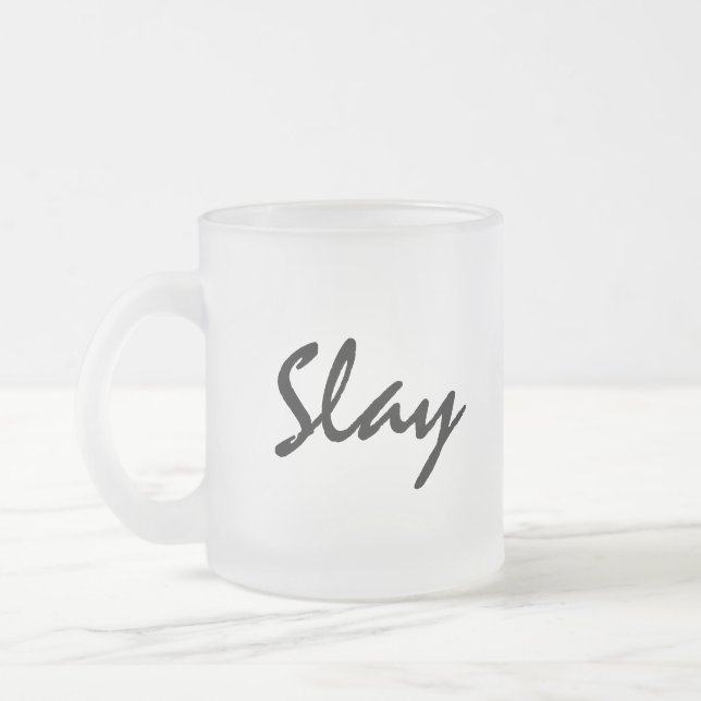 Caneca De Café Vidro Jateado Slay Modern Trendy (Esquerda)