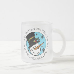Caneca De Café Vidro Jateado Snowman Deixe-o nevar