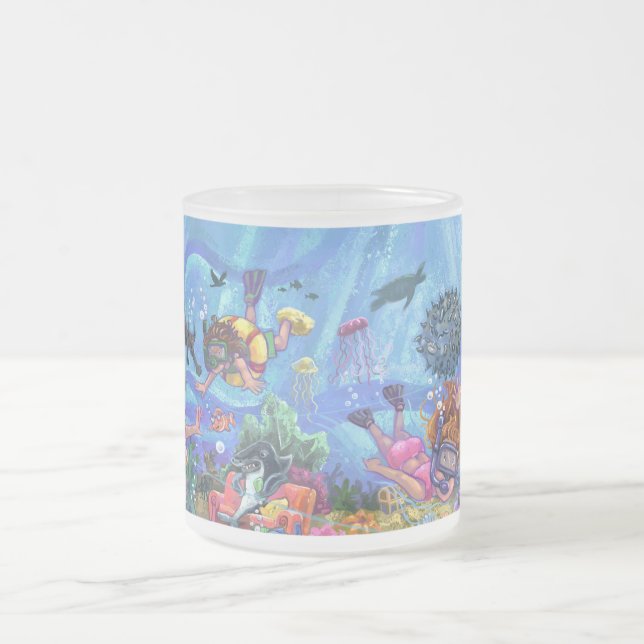Caneca De Café Vidro Jateado Sob o mar (Centro)