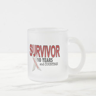 Caneca De Café Vidro Jateado Sobrevivente de câncer do pulmão 10 anos
