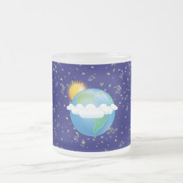 Caneca De Café Vidro Jateado Sol & Terra -