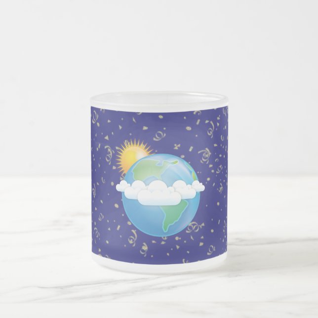 Caneca De Café Vidro Jateado Sol & Terra - (Centro)