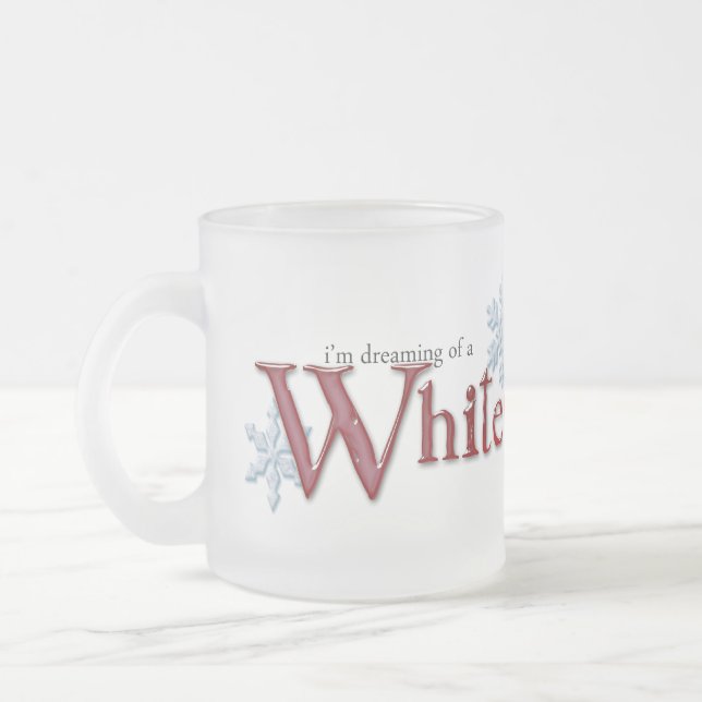 Caneca De Café Vidro Jateado Sonho do White Christmas (Esquerda)