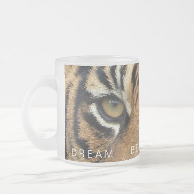 Caneca De Café Vidro Jateado Sonho Motivacional Inspiracional Acreditem (Esquerda)