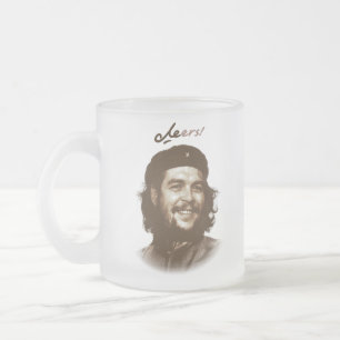 Caneca De Café Vidro Jateado Sorriso "elogios " de Che Guevara