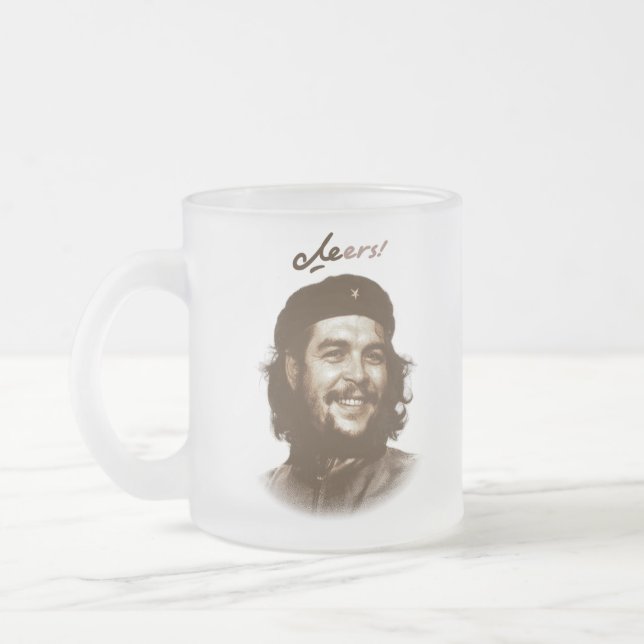Caneca De Café Vidro Jateado Sorriso "elogios " de Che Guevara (Esquerda)