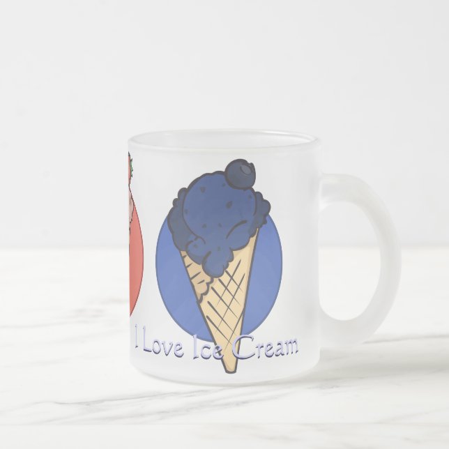 Caneca De Café Vidro Jateado Sorvete Flavors Mug (Direita)