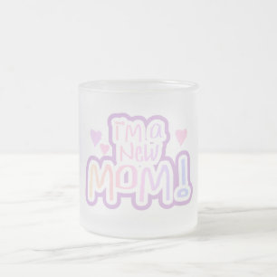 Caneca De Café Vidro Jateado Sou uma nova mãe Camisetas e presentes