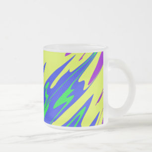 Caneca De Café Vidro Jateado Spray Paint Mardi Gras Blue