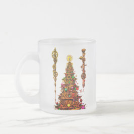 Caneca De Café Vidro Jateado Steampunk Christmas Tree