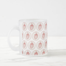 Caneca De Café Vidro Jateado Strawberry