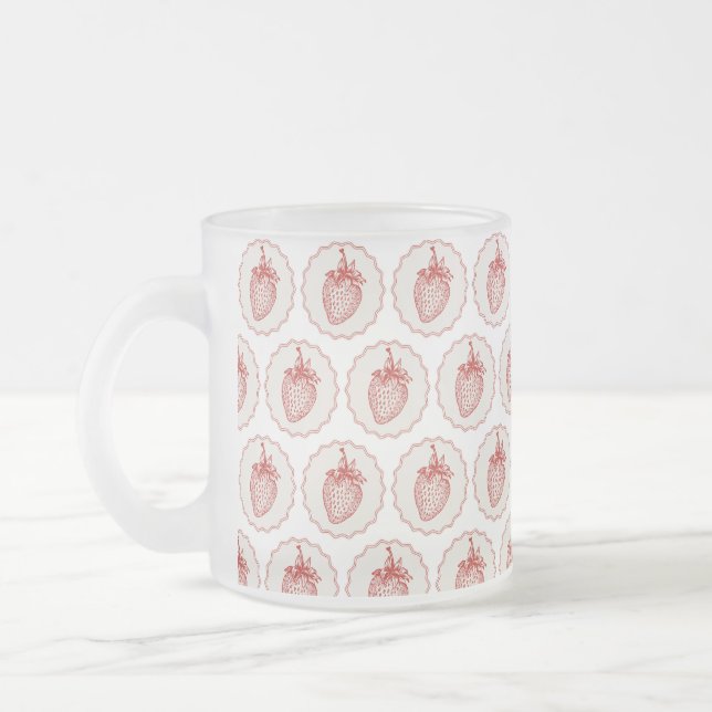 Caneca De Café Vidro Jateado Strawberry (Esquerda)