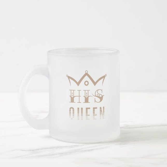 Caneca De Café Vidro Jateado Sua Rainha (Esquerda)