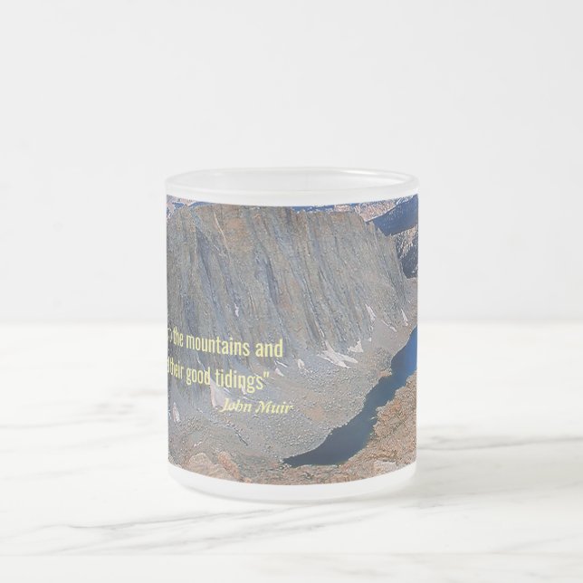 Caneca De Café Vidro Jateado Suba as montanhas (Centro)
