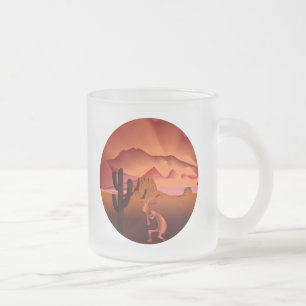 Caneca De Café Vidro Jateado Sudoeste de Kokopelli