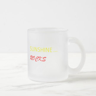 Caneca De Café Vidro Jateado "Sunshine Rocks" - Fosco Mug de 10oz