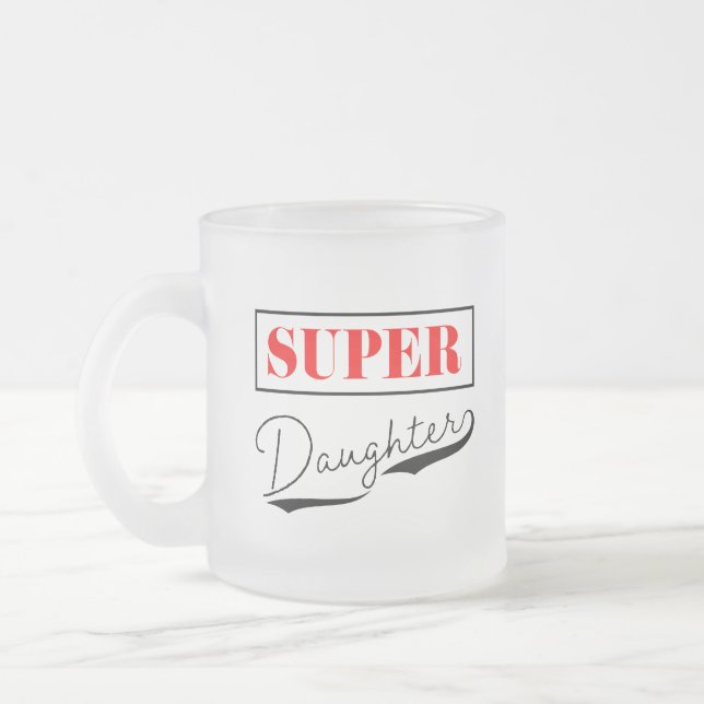 Caneca De Café Vidro Jateado Super Filha (Esquerda)