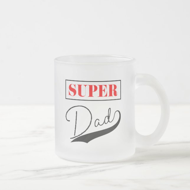 Caneca De Café Vidro Jateado Super Pai (Direita)