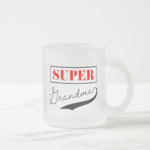 Caneca De Café Vidro Jateado Super vovó
