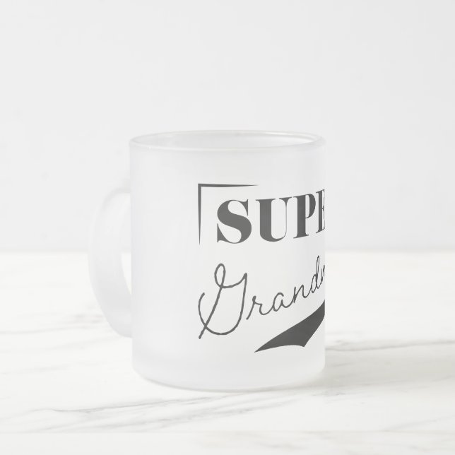 Caneca De Café Vidro Jateado Super vovó (Frente Esquerda)