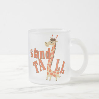 Caneca De Café Vidro Jateado Suporte do girafa alto