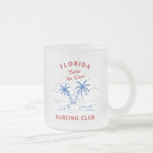 Caneca De Café Vidro Jateado Surf Fosco da Flórida