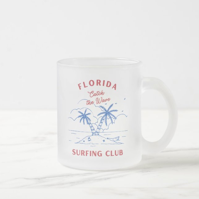 Caneca De Café Vidro Jateado Surf Fosco da Flórida (Direita)
