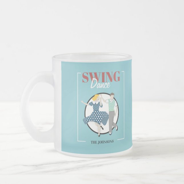 Caneca De Café Vidro Jateado Swing Dance (Esquerda)