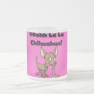 Caneca De Café Vidro Jateado T-shirt e presentes da chihuahua do La do La de