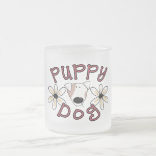 Caneca De Café Vidro Jateado T-shirt e presentes do cão de filhote de cachorro