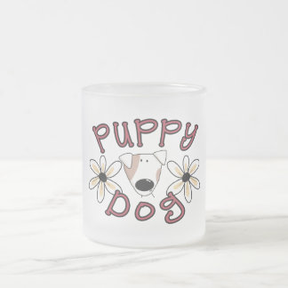 Caneca De Café Vidro Jateado T-shirt e presentes do cão de filhote de cachorro
