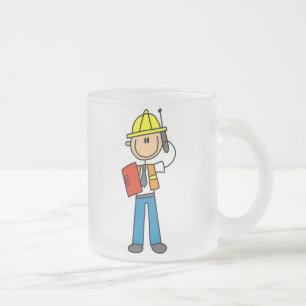Caneca De Café Vidro Jateado T-shirt e presentes do contramestre da construção