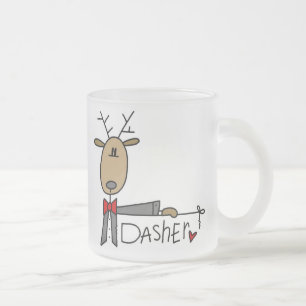 Caneca De Café Vidro Jateado T-shirt e presentes do Natal da rena de Dasher