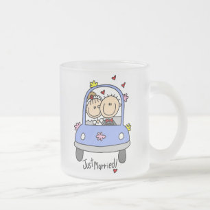 Caneca De Café Vidro Jateado T-shirt e presentes dos noivos do recem casados