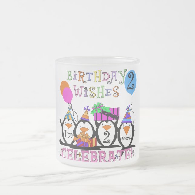 Caneca De Café Vidro Jateado T-shirts e presentes segundos aniversários Pinguin (Centro)