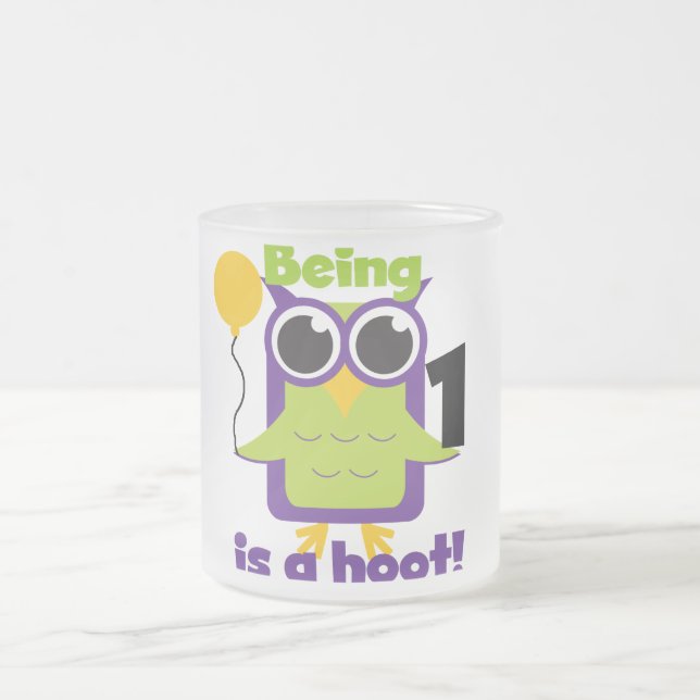 Caneca De Café Vidro Jateado T-shirts e primeiros aniversarios de Hoot Owl (Centro)