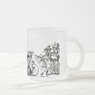 Caneca De Café Vidro Jateado Taça de vidro “Bicycle Race "