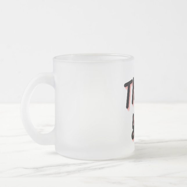 Caneca De Café Vidro Jateado Taça Gradiente de Gratidão (Esquerda)