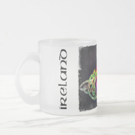 Caneca De Café Vidro Jateado Taça, nó celta, Irlanda, de cores