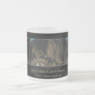 Caneca De Café Vidro Jateado "Taça Sagrada de Café" Machu Picchu Incan Humor Mu