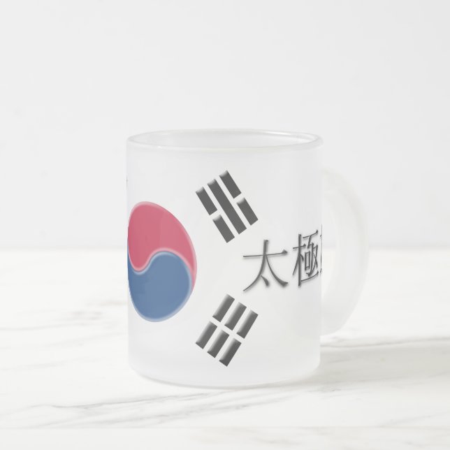 Caneca De Café Vidro Jateado Taegeukgi 太 極 旗 (Frente Esquerda)