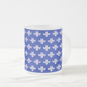 Caneca De Café Vidro Jateado Tampão de vidro do Fosco KNIT AZUL SCANDIA