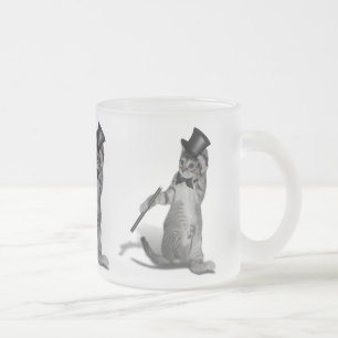 Caneca De Café Vidro Jateado Tap Dancing Cat