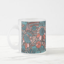 Tapeçaria Oriental Zentangle Coral Teal Caprichosa